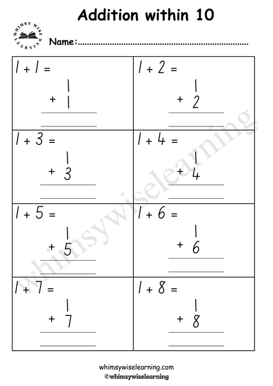 2 in 1 Addition within 10