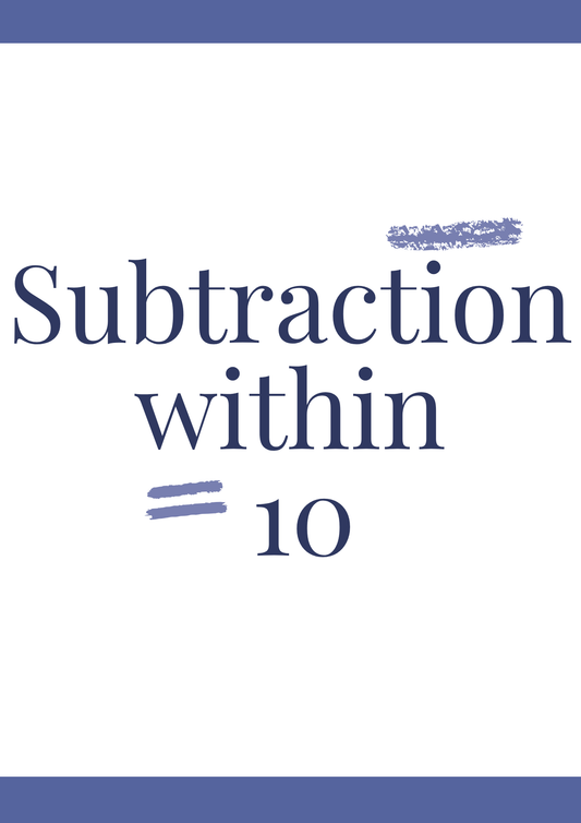 2 in 1 Subtraction within 10